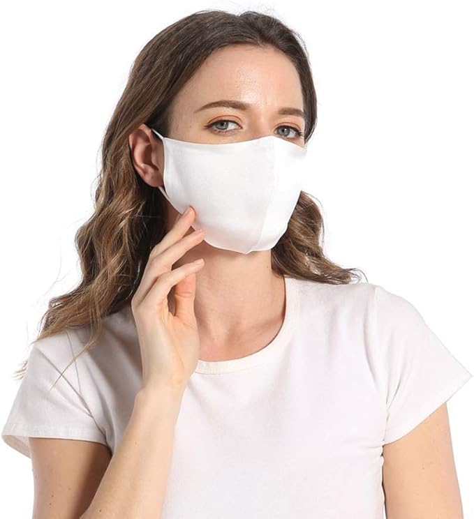 100% Mulberry Silk Face Mask with Filter Pocket - Breathable, Cooling & Lightweight