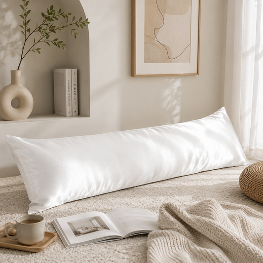 22 Momme Mulberry Silk Body Pillowcase, Grade 6A Pure Silk, Hidden Zipper, Cooling and Breathable, Hair and Skin Friendly, 20 x 54 Inches, USA