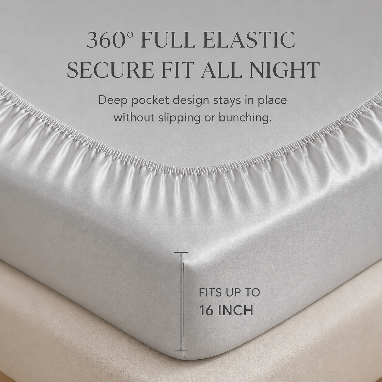 100% Mulberry Silk Fitted Sheet - 22 Momme, USA Made, Hypoallergenic