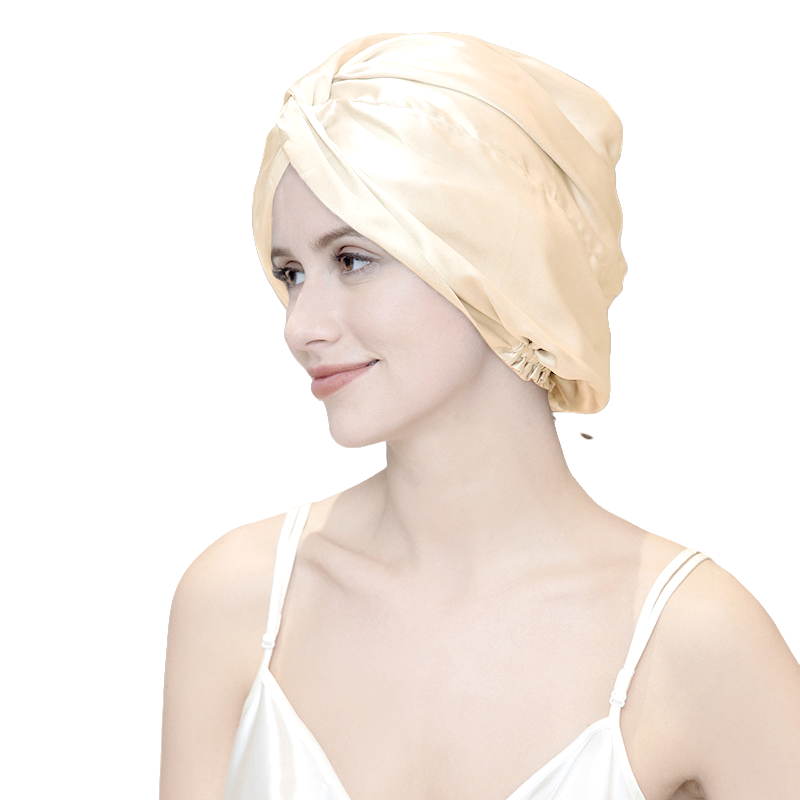 100% Mulberry Silk Reversible Sleep Bonnet – 22 Momme, Double-Sided Silk Hair Wrap & Night Cap for Women