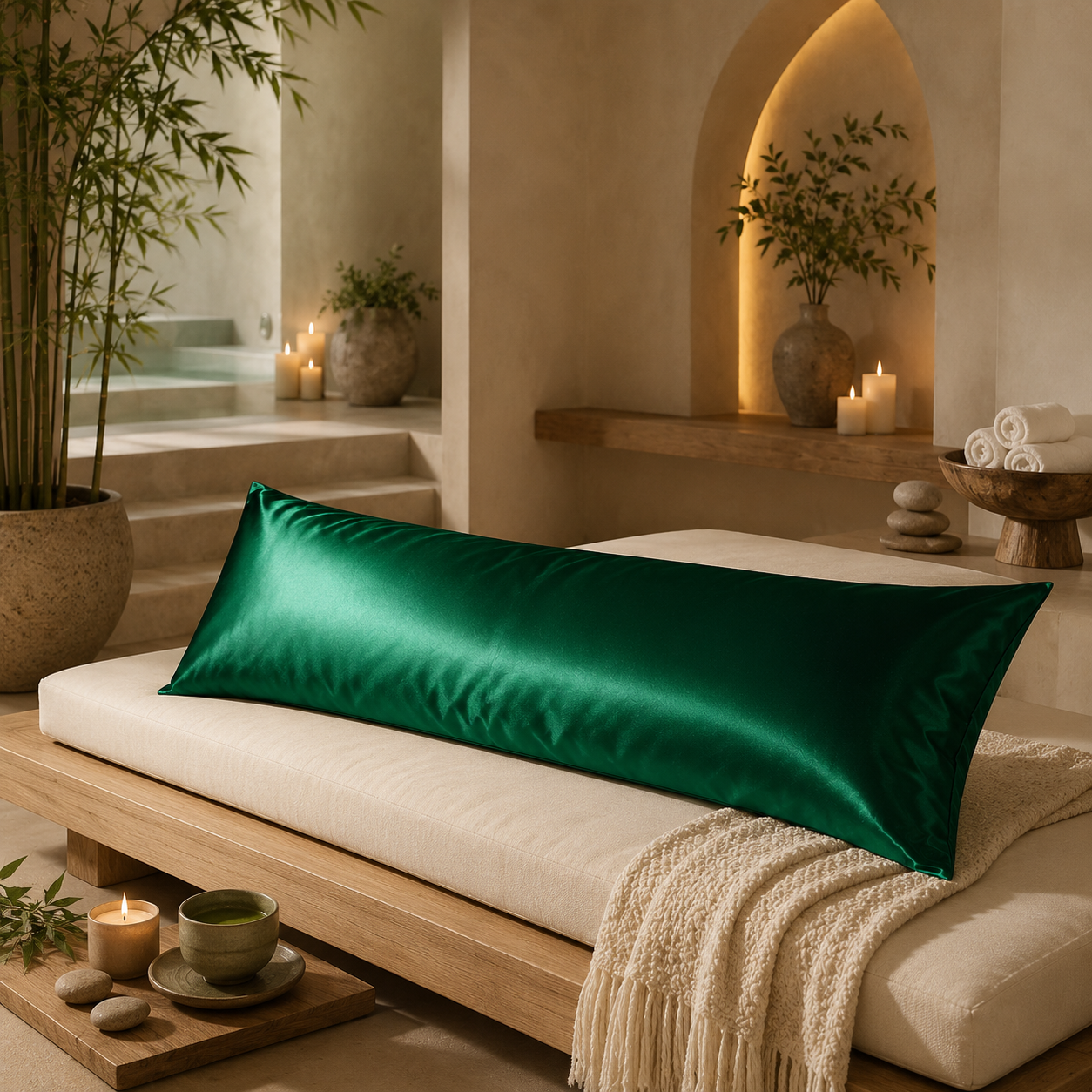 22 Momme Mulberry Silk Body Pillowcase, Grade 6A Pure Silk, Hidden Zipper, Cooling and Breathable, Hair and Skin Friendly, 20 x 54 Inches, USA