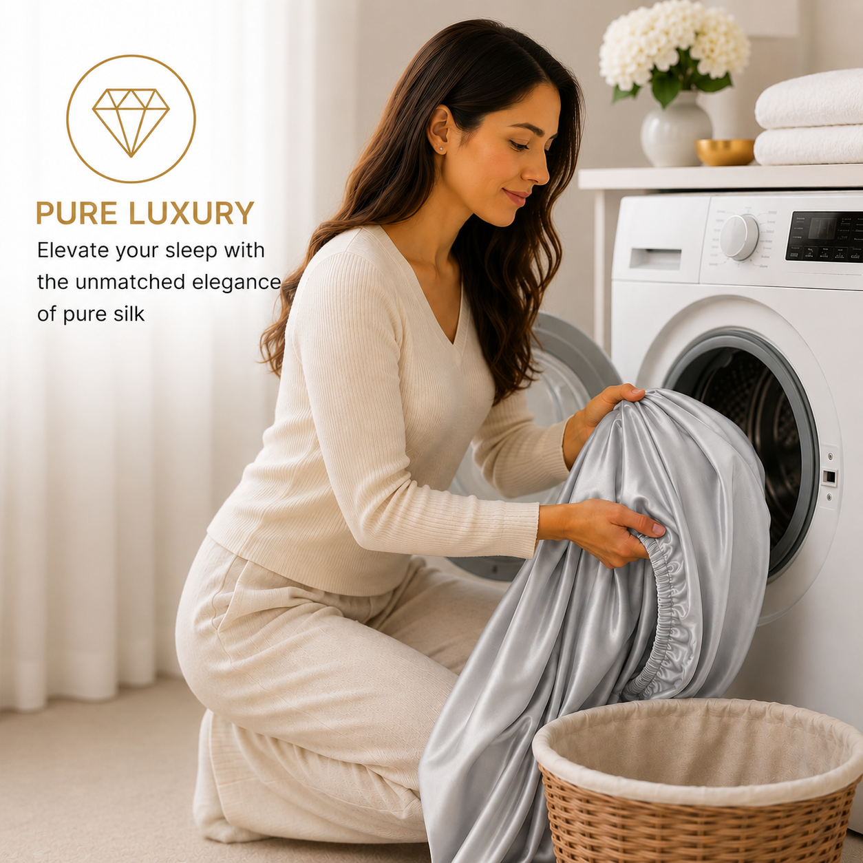 100% Mulberry Silk Fitted Sheet - 22 Momme, USA Made, Hypoallergenic