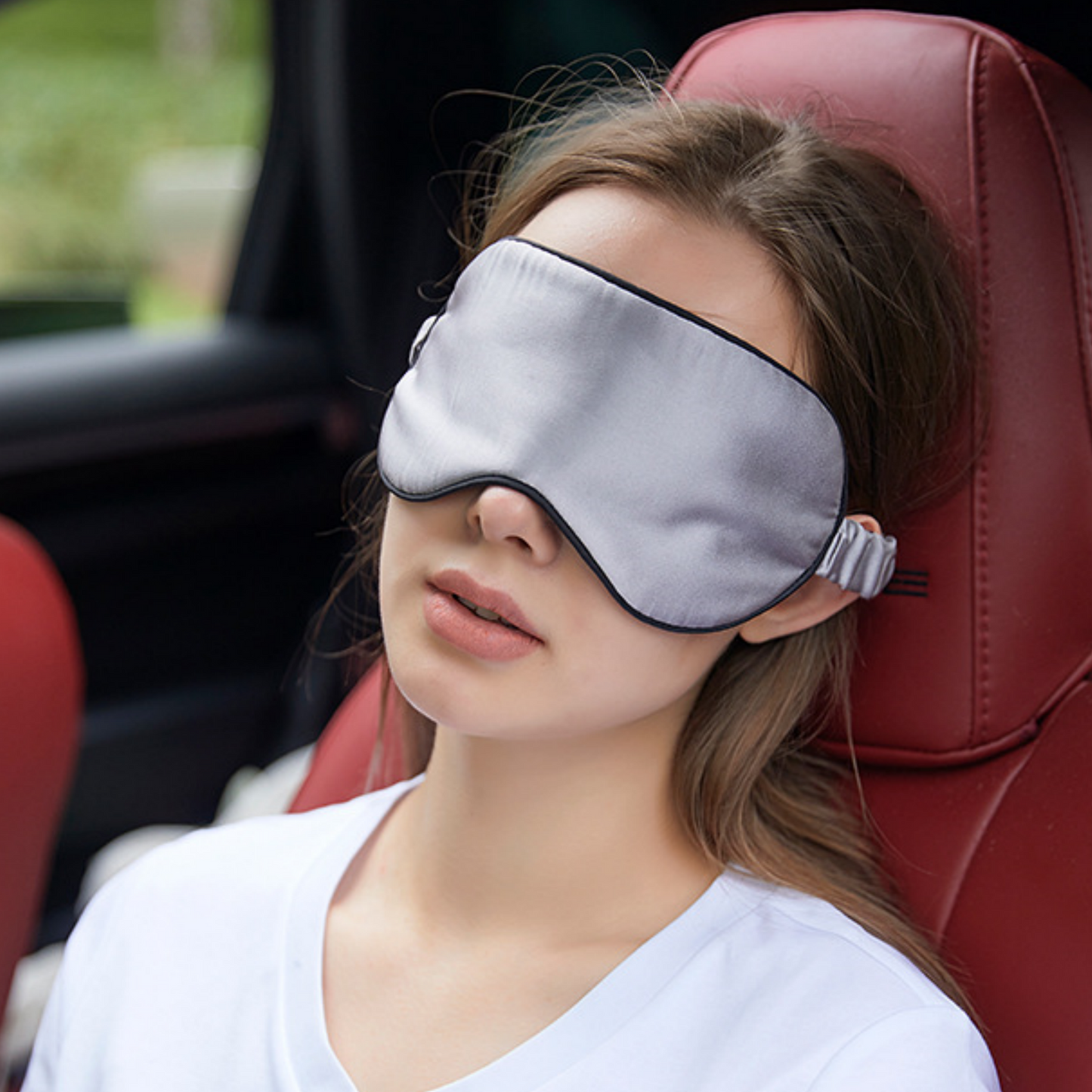 100% Mulberry Silk Sleep Mask - 22 Momme, Adjustable Blackout Eye Mask, Anti-Wrinkle & Anti-Aging, Luxury Travel Mask, Made in USA