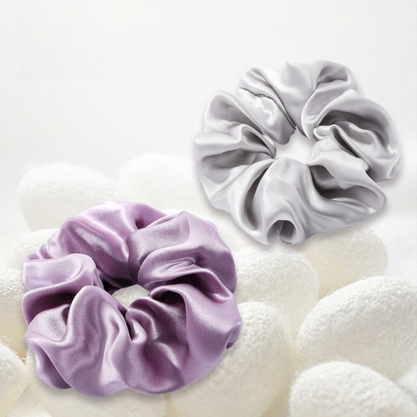 30 Momme Mulberry Silk Scrunchies for Women – Large Hair Ties for Curly Hair, Sleep & Ponytails – Soft, Gentle Hold
