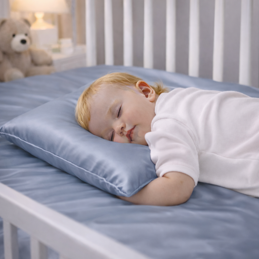 Organic Silk Baby Pillowcase - 10"x13", Soft, Hypoallergenic, Zipper