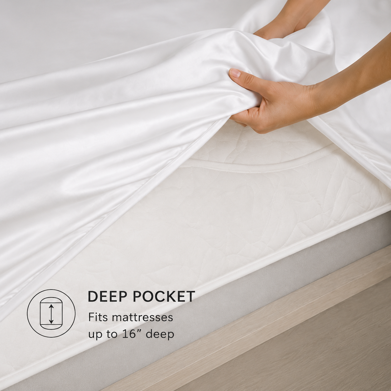100% Mulberry Silk Fitted Sheet - 22 Momme, USA Made, Hypoallergenic