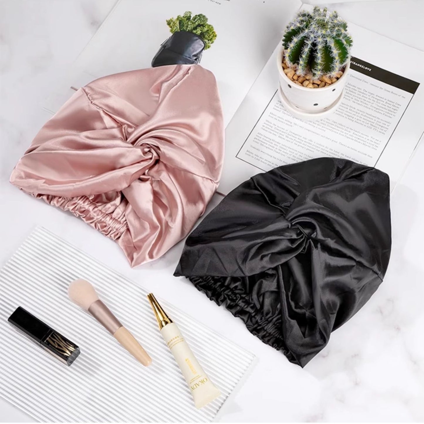 100% Mulberry Silk Reversible Sleep Bonnet – 22 Momme, Double-Sided Silk Hair Wrap & Night Cap for Women