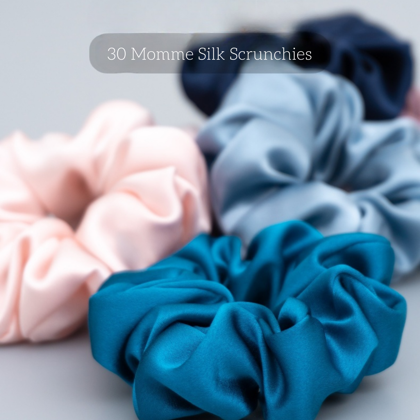 30 Momme Mulberry Silk Scrunchies for Women – Large Hair Ties for Curly Hair, Sleep & Ponytails – Soft, Gentle Hold