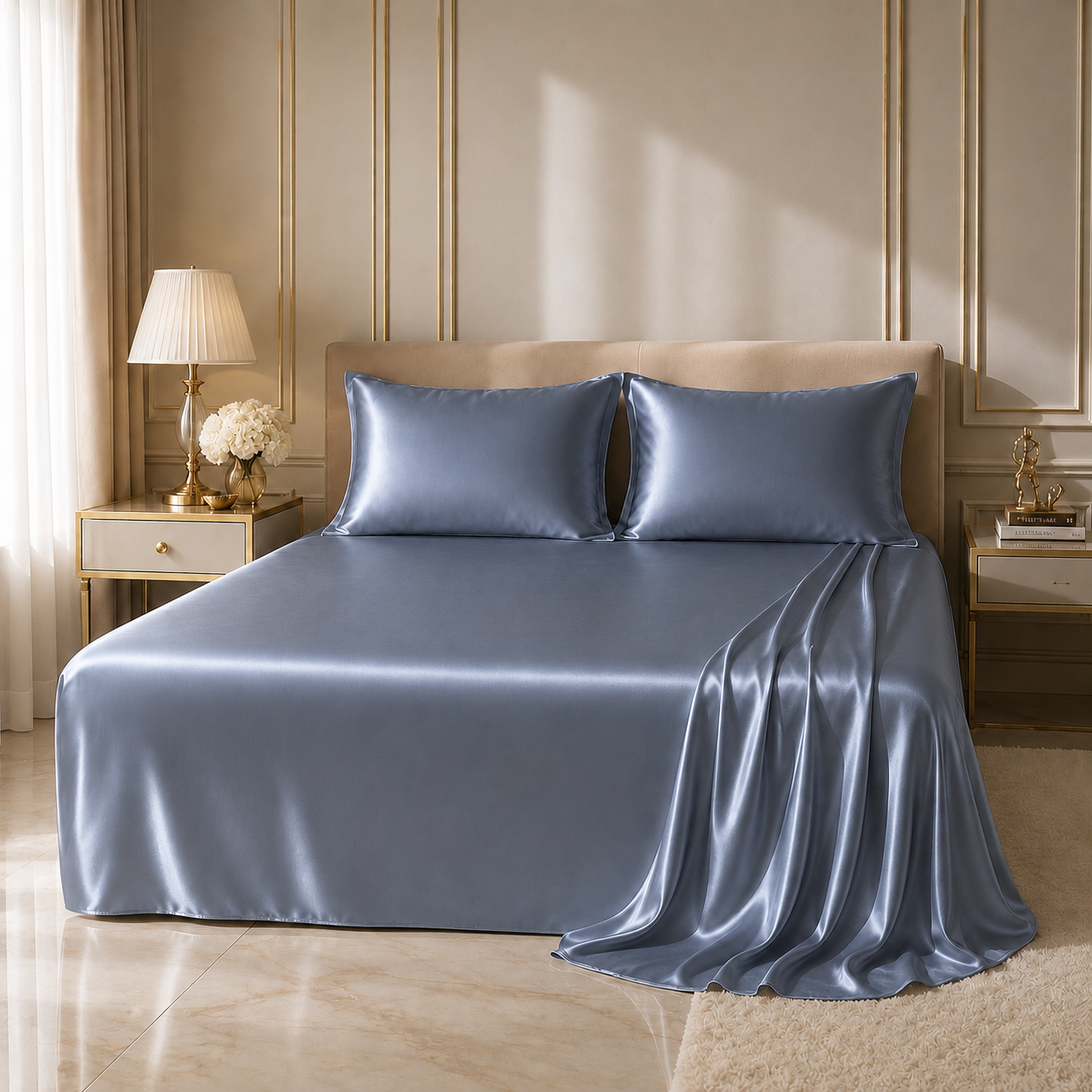 22 Momme Mulberry Silk Flat Sheet - 100% Real Silk, Grade 6A, Soft