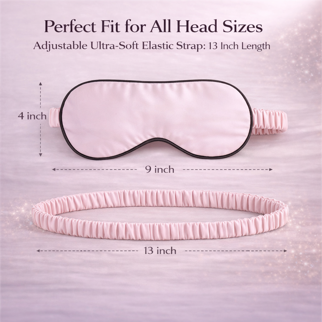 100% Mulberry Silk Sleep Mask - 22 Momme, Adjustable Blackout Eye Mask, Anti-Wrinkle & Anti-Aging, Luxury Travel Mask, Made in USA