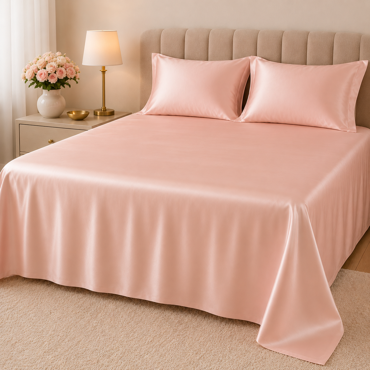 22 Momme Mulberry Silk Flat Sheet - 100% Real Silk, Grade 6A, Soft