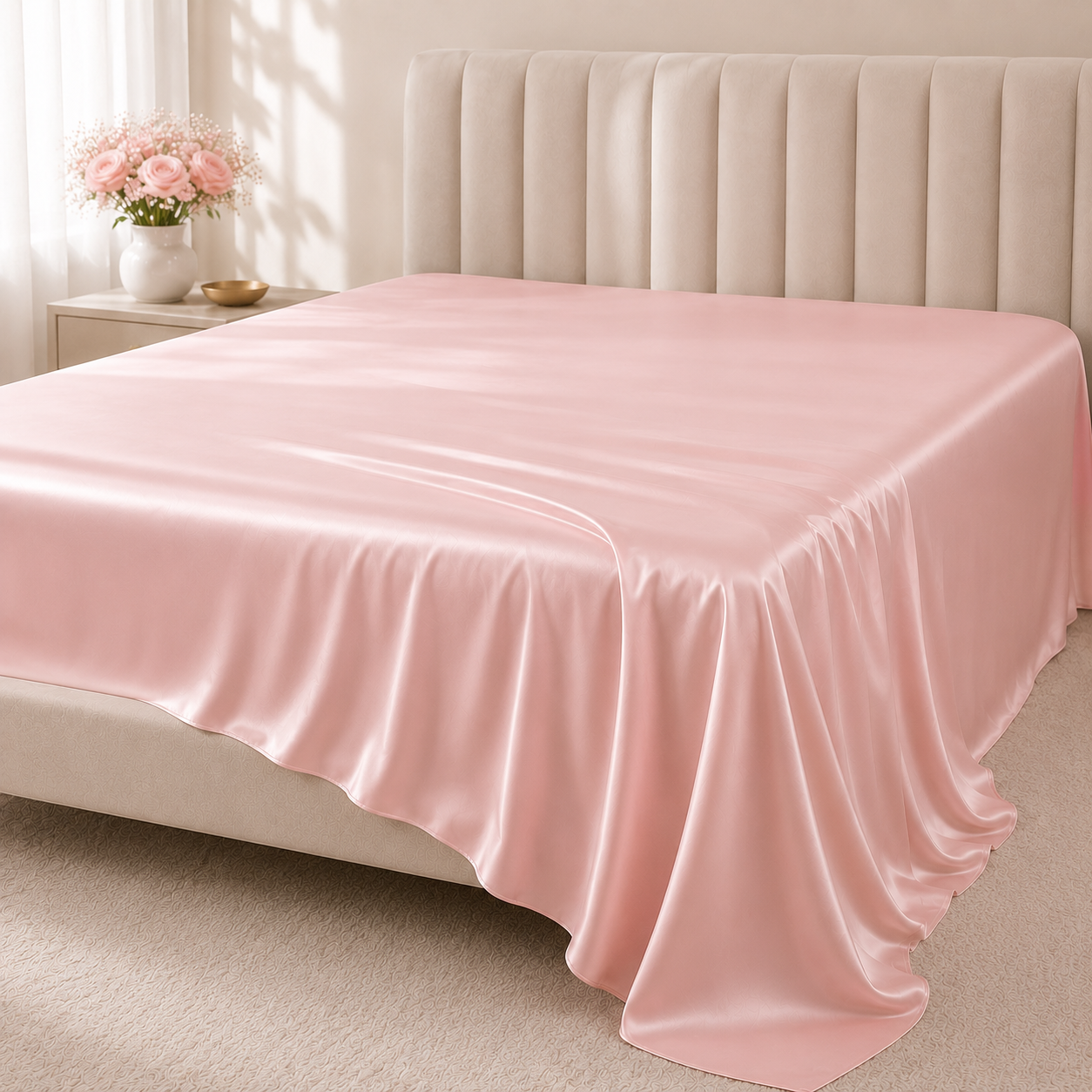 22 Momme Mulberry Silk Flat Sheet - 100% Real Silk, Grade 6A, Soft