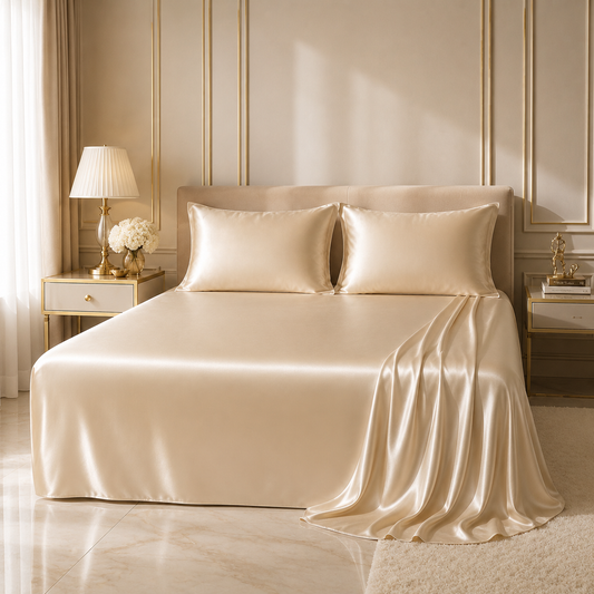 22 Momme Mulberry Silk Flat Sheet - 100% Real Silk, Grade 6A, Soft